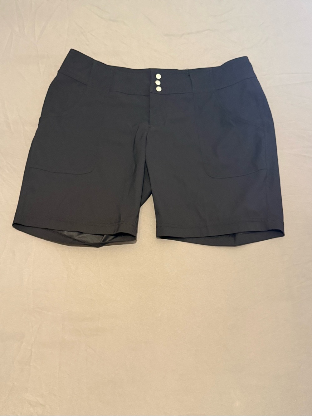 Jofit Black Women's Bermuda Shorts with Triple Button Waist